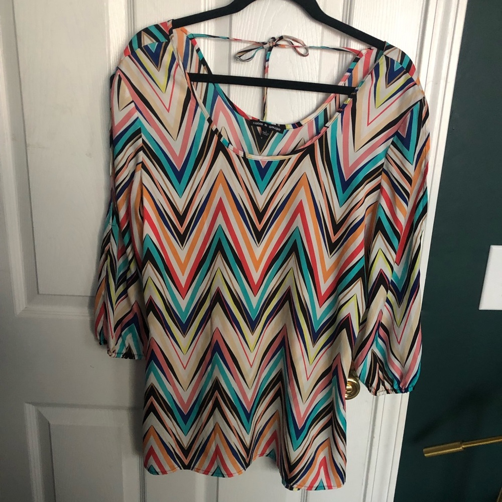 EUC Cable & Gauge Chevron Stripe Tunic SZ L